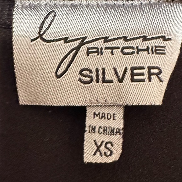 Lynn Ritchie Silver Black 3/4 Sleeve Top size XS - Picture 5 of 9
